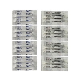 Green Direct Salt and Pepper Packets, 200 pcs, 100 Salt & 100 Pepper Packs for Convenient Seasoning Individually Sealed, Disposable Sachets for Food Service, Cafes, Travel, and Everyday Use