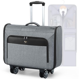 Tonyeee Softside Rolling Garment Bag, Large Duffle Garment Bag with Wheels, 3 in 1 Detachable Suit Luggage for Women Men, Business Travel Weekender (Confirm Airline Carry-On Rules), Grey