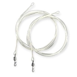 Twin pack fluorocarbon carp Leaders Quick Change swivels fused loop 3 colour options (Clear)