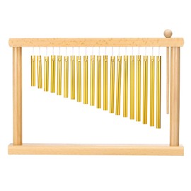 MECCANIXITY 20 Note Chime Bar Table Top Wind Chimes Music Percussion Instrument with Mallet for Relaxing Meditation Office Decoration (Gold Tone)