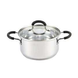 Cook N Home Stainless Steel Stock Pot with Lid 3 Quart, Cooking Sauce Pot Casserole Pan Saucier, Induction Compatible, Dishwasher Safe With Stay-Cool Handles, Silver