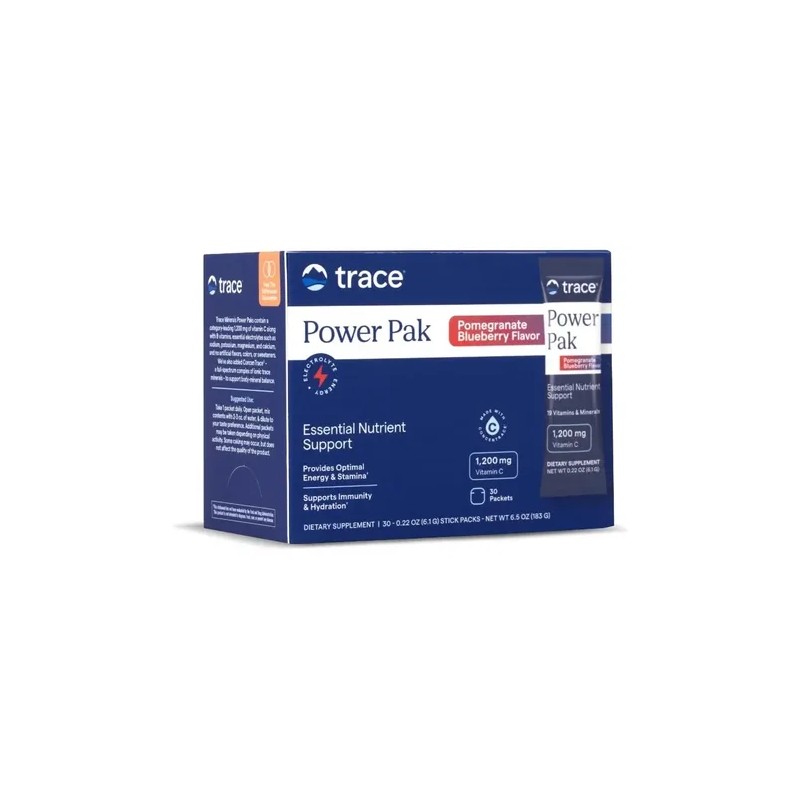 Electrolitos Trace Minerals PowerPak Vitamina C 30 Sobres Sabor Blueberry
