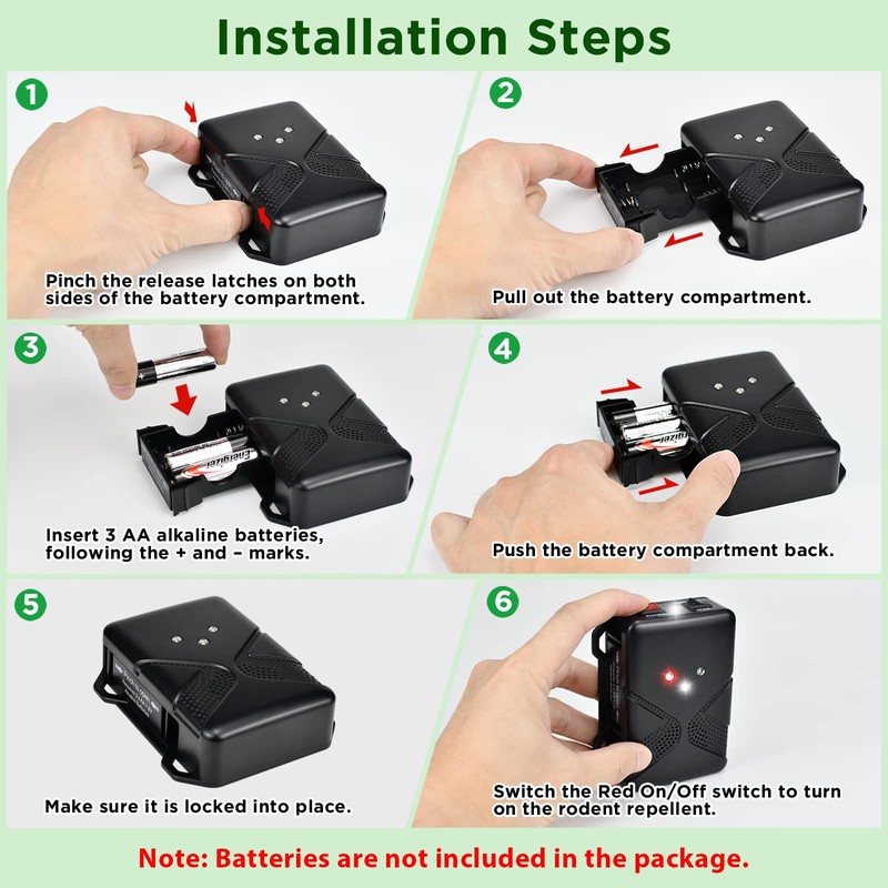 Ultrasonic Rodent Repellent for Car Engine – Battery Powered Under