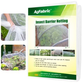 Agfabric Garden Netting 6'x10' Insect Pest Barrier Bird Netting for Garden Protection,Row Cover Mesh Netting for Vegetables Fruit Trees and Plants,White
