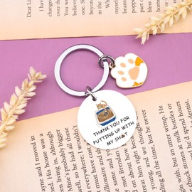 QUIHUD Cat Dad Gifts For Men Cats Themed Keychain Cat Lover Christmas Birthday Gifts For Kitty Lovers Owners
