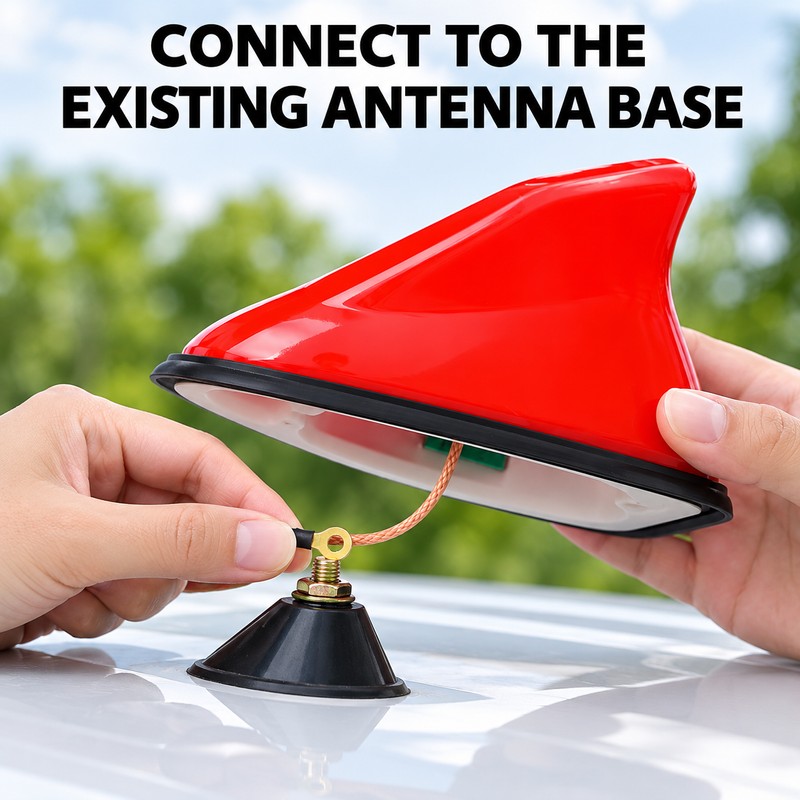 2 Pack Universal Shark Fin Car Roof Antennas with AM/FM