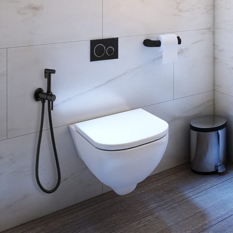 SHAMANDA Wall Mounted Bidet Sprayer Set, Stainless Steel Round Handheld