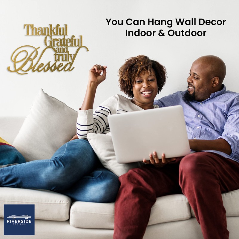 Riverside Designs Thankful, Grateful & Truly Blessed Metal Wall Decor