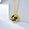 AHTAMOS Dolphin Necklace 14K Gold Plated Dolphin Blue Sandstone Necklace