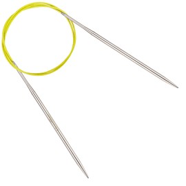 Reessy 4.5 mm Circular Knitting Needles 80 cm Long, Stainless Steel Round Knitting Needle with Flexible Cable, Round Needles with Size Marked, Fixed Circular Knitting Pins for Knit Project