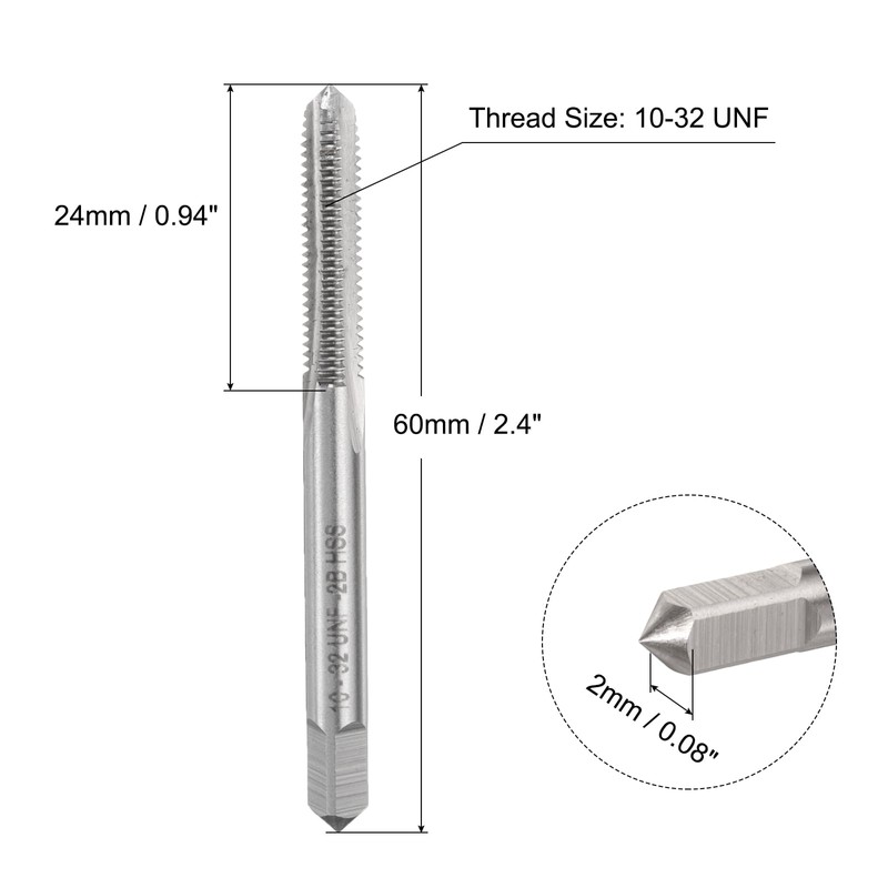 sourcing map 10-32 UNF B2 Spiral Point Thread Tap, Screw