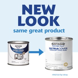 Rust-Oleum 1990730 Painter's Touch Latex Paint, Half Pint, Flat White, 8 Fl Oz (Pack of 1)