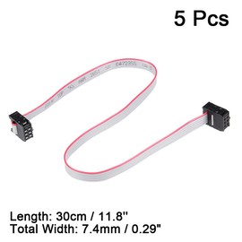 sourcing map Pack of 5 IDC 6 Pin Male Ribbon Cable Female Connector 30 cm 2.54 mm Pitch DE de