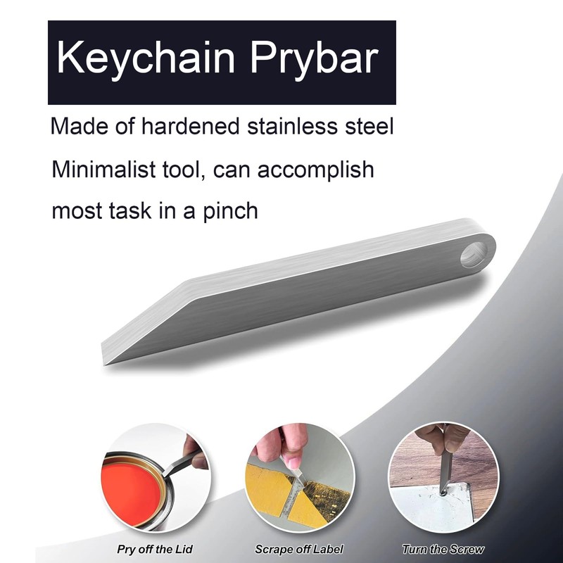 EDC Pry Bar - Heavy Duty Stainless Steel Keychain Pry