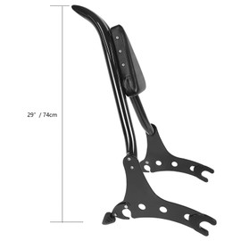 29" Backrest Studded Pad Sissy Bar Passenger Back Rest Fit for Indian Accessories Dark Horse Challenger Chieftain Roadmaster Springfield Pursuit Vintage Chief Limited 2014-2023 2024(Gloss Black)