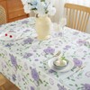 Honellaty Spring Summer Floral Vinyl Tablecloth with Flannel Backing for