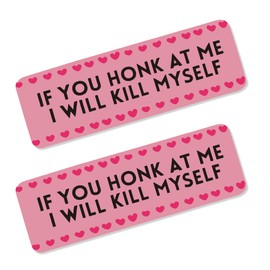 2PCS Funny Student Driver Sticker Magnet for Car,Newest Car Magnets and Decals for Warning&Car Decoration,If You Honk at Me Reusable Prank Bumper Magnets Fits New Drivers (Style 2)