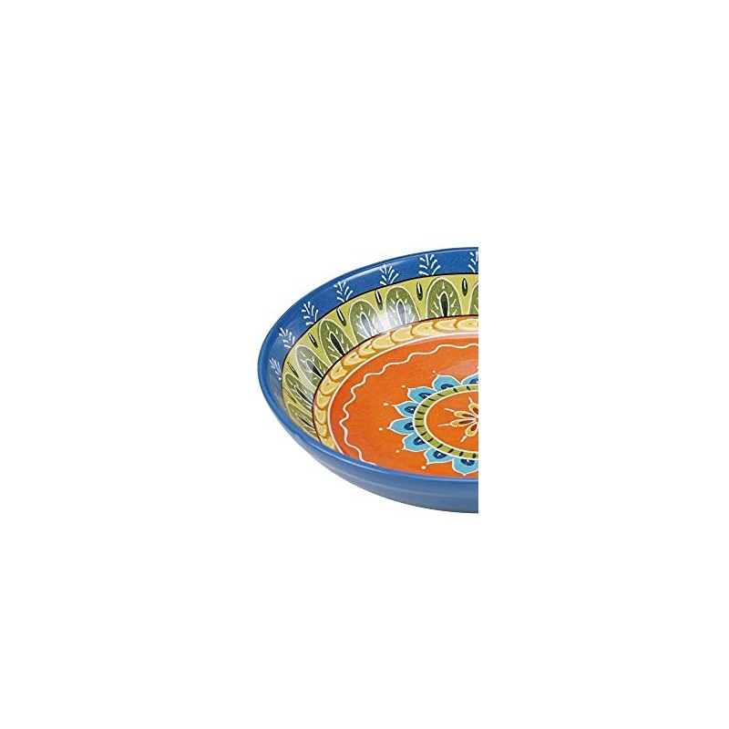 Valencia 13.25" x 3" Ceramic Serving/Pasta Bowl – Large Multicolor