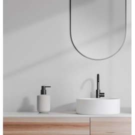 Sarja ceramic soap dispenser, hand soap dispenser in beige, diameter 7.8 cm, height 15 cm, colour Moonbeam, liquid soap dispenser with pump head