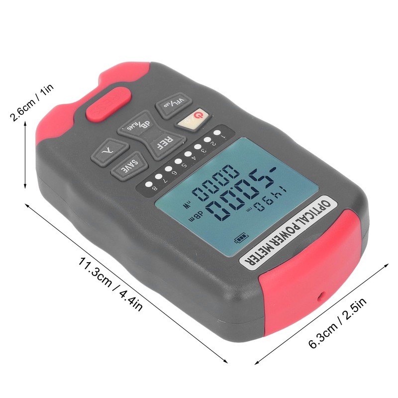 30KM Fiber Optic Power Meter Red Light VFL Net Cable