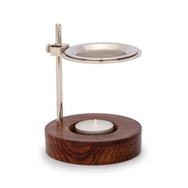 NKlaus 13998 Adjustable Incense Burner Nickel-Plated Brass with Stainless Steel Strainer