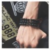 NORLSO Black Dumbbell Bracelet for Men Gym Bros Bracelet Volcanic