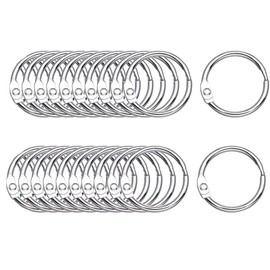 Binder Rings, 30Pcs 25mm Loose Leaf Ring Binders,Rings Index Card Rings Small Book Rings for Flash Cards, Office School,Home,Papers, Keychains and Shower Curtain (20)