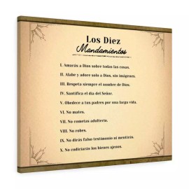 Express Your Love Gifts  Los Diez Mandamientos 10 Commandments Spanish Christian Wall Ar - 30″ × 24″