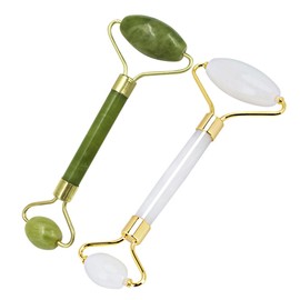 TOVINANNA 2pcs Natural Jade Roller for Face Massager Portable Skin Care Tool for Eye Puffiness Anti-aging