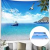 Decorative Tapestry Beach Sea Scenery Pattern Polyester Fiber Hanging Carpet