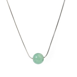 Lit Wall Jade Necklaces for Women Silver 10mm 18K Gold White Plated Green Aventurine Necklace Jade Pendant Necklace Round Green Jade Necklace Jade Jewelry for Women