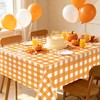 4 Pack Orange Gingham Tablecloths for Birthday Party Fall Thanksgiving