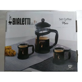 Bialetti Coffee Set; Coffee Press & 2 Cups in Box with Instructions