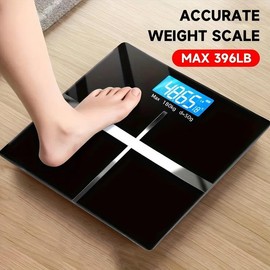 Smart Scale for body weight,Precision Bathroom Weighing Scale,Capacity up to 400 lbs,Sturdy and Durable Base Machine Wireless Smart Weight Scale fitness  scale:_Black