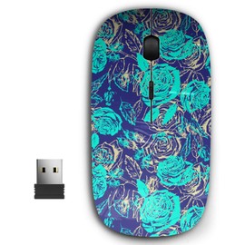 KAWAMOUSE 2.4G Ergonomic Portable USB Wireless Mouse for PC, Laptop, Computer, Notebook with Nano Receiver (Graphic Floral Roses Flowers)
