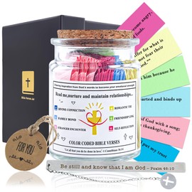 Bible Verse Jar,Read Me Bible Verses Jar For Relationships,Bible Verses In A Jar,Scripture Prayer Jar With 90 Color Cards Bible Verses,1 Metal Bookmark