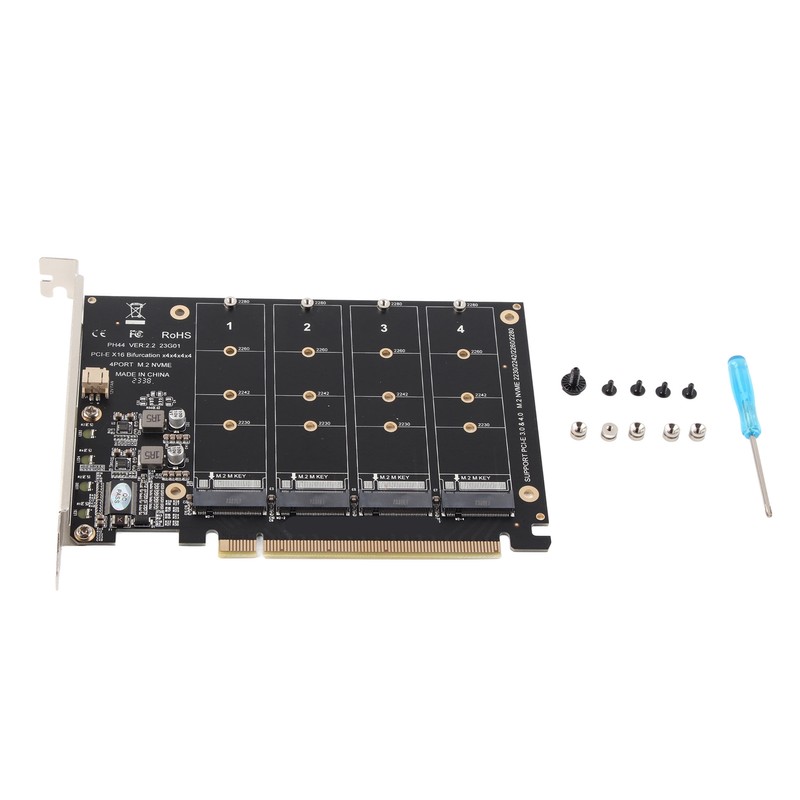 M.2 NVME SSD to PCIE X16 Adapter 4 Port High