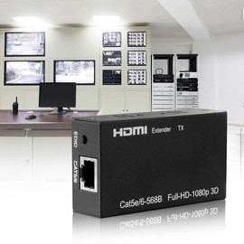 [Stable Extender] HDMI Extender EX60H 60M HDMI RJ45 Converter, Wired LAN Extender, HDMI Over Ethernet Extender CAT6, CAT7, 1080P, 60Hz, 3D Effect Compatible, PC Camera, Input, Monitor, TV Projector,