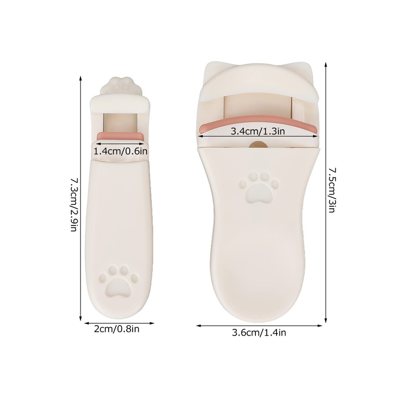 Chazcool 2 PCS Mini Eyelash Curler, Cat Paw Shape Durable