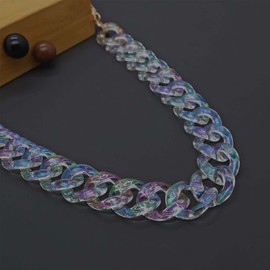 Handle for handbags, bag chain acrylic shiny, chain for handbag, bag strap, strap for handbag, bag strap wide, replacement strap for bag, 2 cm wide, 45 cm long, transparent