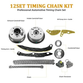 Lapvier Timing Chain Kit with VVT Gear Replacement for Kia Optima Sorento Sportage, Replacement for Hyundai Sonata Santa fe Tucson Veloster 2011-2019 2.0L/ 2.4L, 24350-2G750 24322-2G350 24321-2G111