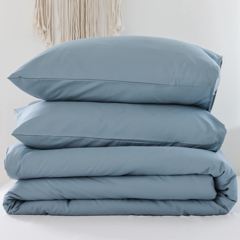 ROSGONIA California King Comforter Set Dusty Blue, 3pcs (1 Boho