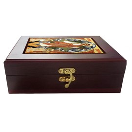 Needzo Resurrection of Jesus Christ with Seraphim Angels Icon Box Eall Hanging or Decorative Religious Table Box - Byzantine, 7 1/2 Inch Catholic Orthodox Keepsake