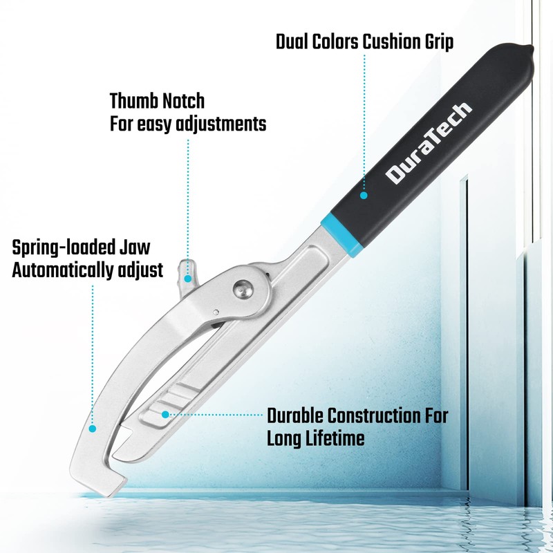 DURATECH Sink Strainer Lock Nut Wrench, Adjustable up to 4-3⁄4"