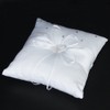 MAGICLULU Double Heart Ring Pillow 18x18cm Satin Ribbon Bridal Wedding