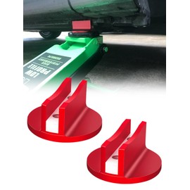 Largoods Magnetic Jack Pad Aluminum Pinch Weld Jack Adapter with Grooved Jack Up Adapter Universal Super Heavy Duty 2 Set of Universal Jack Attachments Red