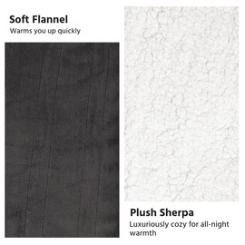 YUSTAL Electric Heated Blanket Queen Size 84x90 Inch - Super Soft Flannel Warm Blanket with10 Heat Levels, 1-12H Auto Shut Off Timer, Dual Controls, Machine Washable (Dark Grey)