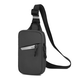 Kono Cross Body Bag for Men Women, Adjustable Shoulder Bag with Reflector, Men’s Sling Bag and Sport Chest Bag for Hiking, Running, Cycling, Travel, Camping(Gray)