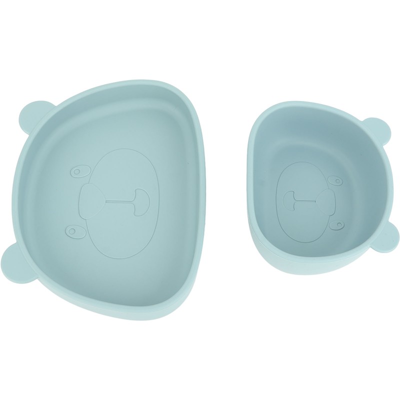 4pcs Children Plate Utensils Set Silicone Suction Bowls Set Toddler