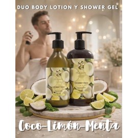 Oleum Vitae Kit Dúo Shower Gel Body Lotion Cocomint Fresh Crema Corporal Ducha Coco Limón Menta